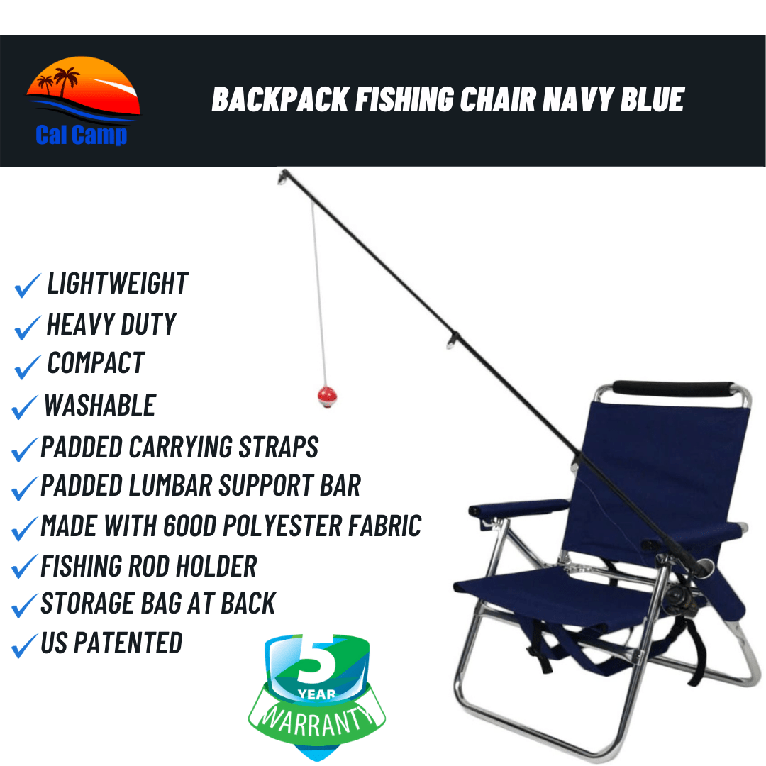 Backpack Folding Camping Chair Navy Blue at CalCamp