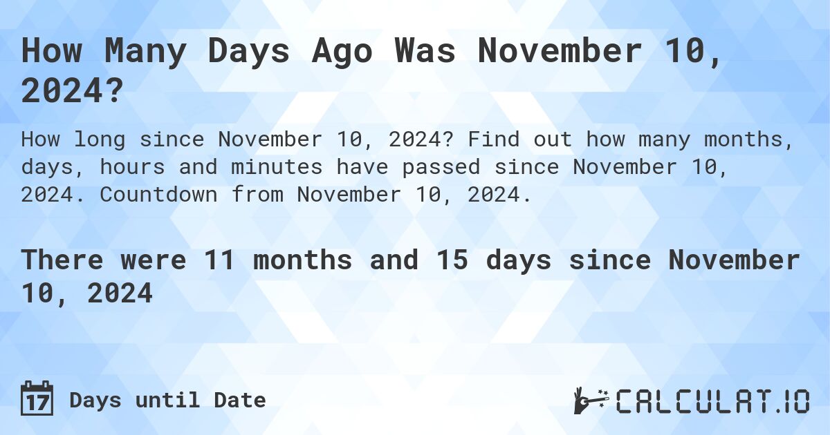 It will be on a monday and in in week 01 of 2024. Days between two dates how many days, months, and years are there between two dates? How many days until November 10, 2024 Calculate