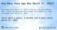 How Many Days Until March 27 2023 X2023A