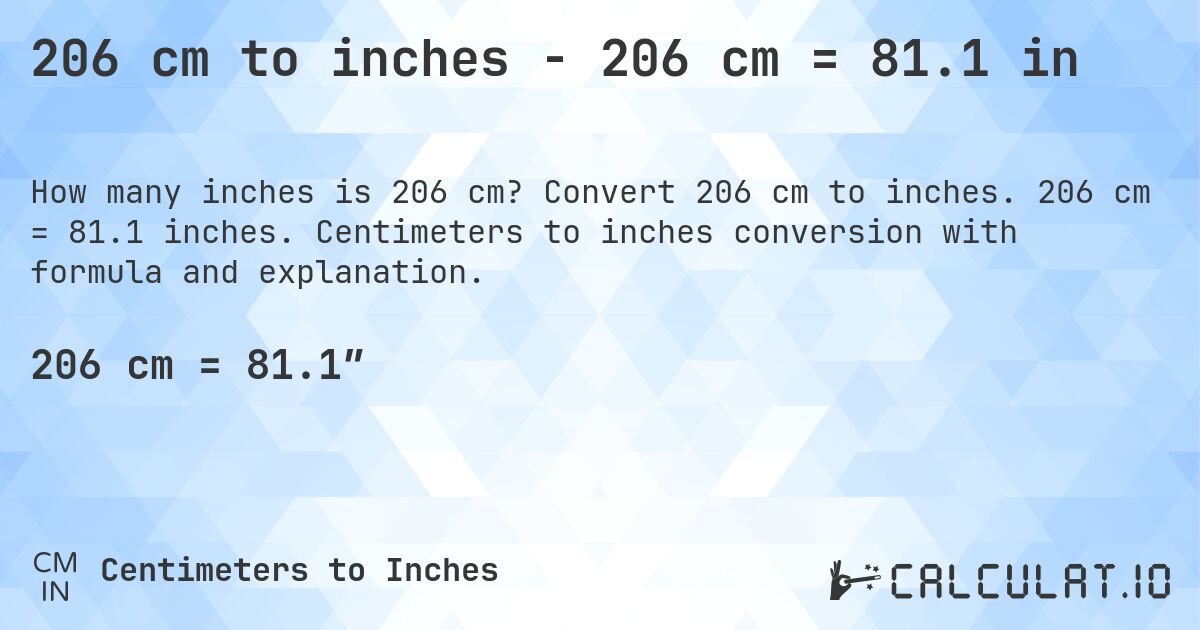 206 cm in inches Convert