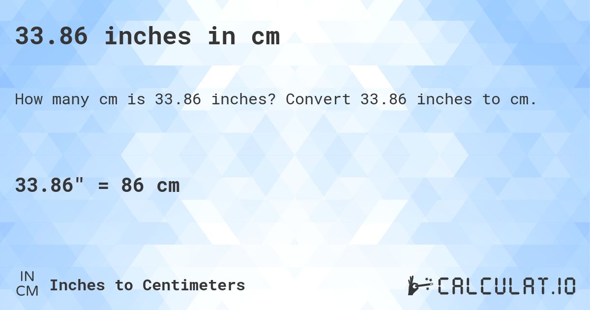 33.86 inches in cm Convert
