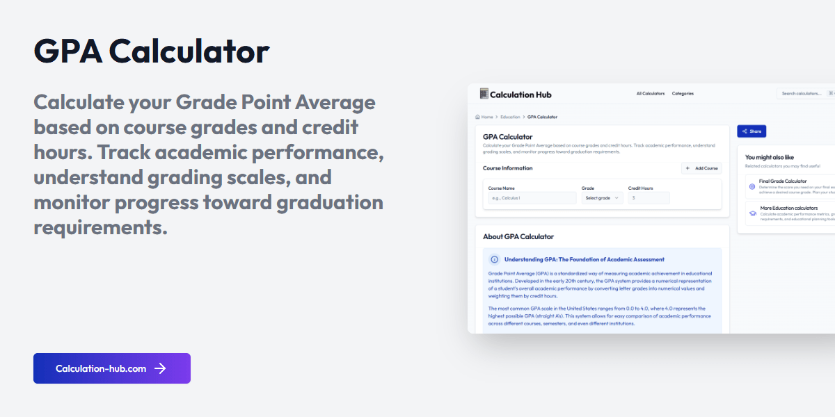 GPA Calculator Calculation Hub(07)