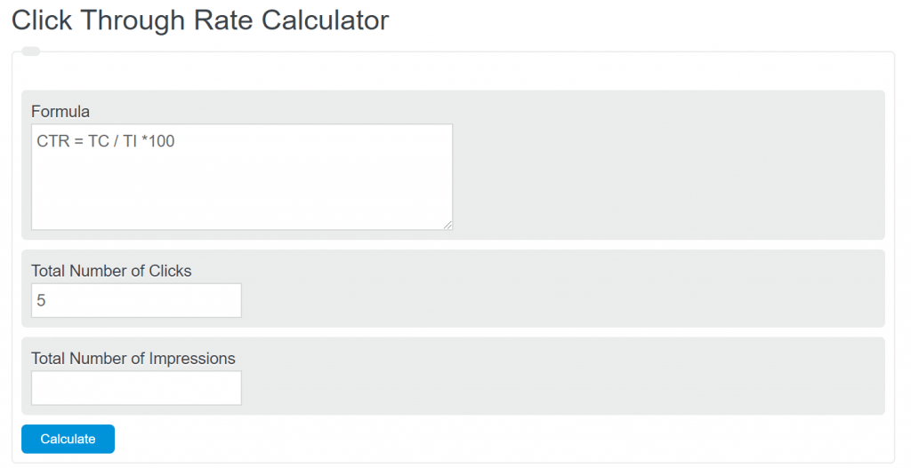 Click Through Rate Calculator Calculator Academy