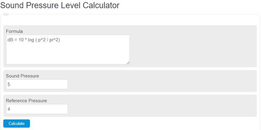Sound Pressure Level Calculator Calculator Academy