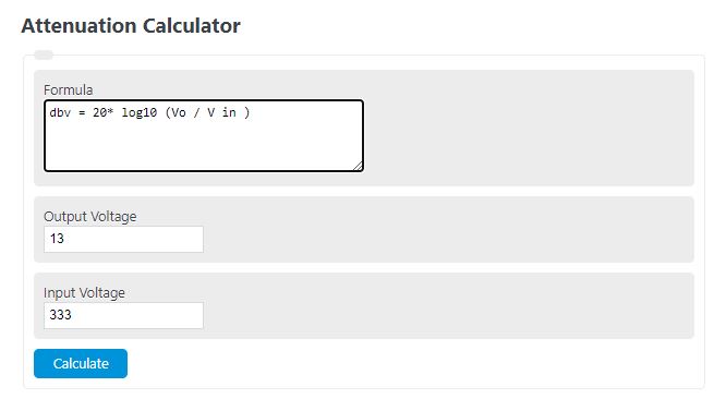 Attenuation Calculator Calculator Academy