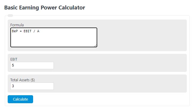 Basic Earning Power Calculator Calculator Academy