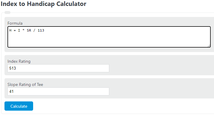 Index to Handicap Calculator Calculator Academy