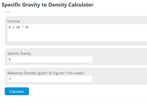 Specific Gravity to Density Calculator - Calculator Academy