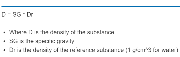Specific Gravity to Density Calculator Calculator Academy