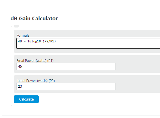 DB Gain Calculator Calculator Academy