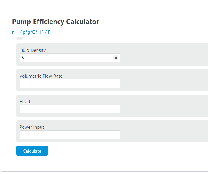Pump Efficiency Calculator Calculator Academy