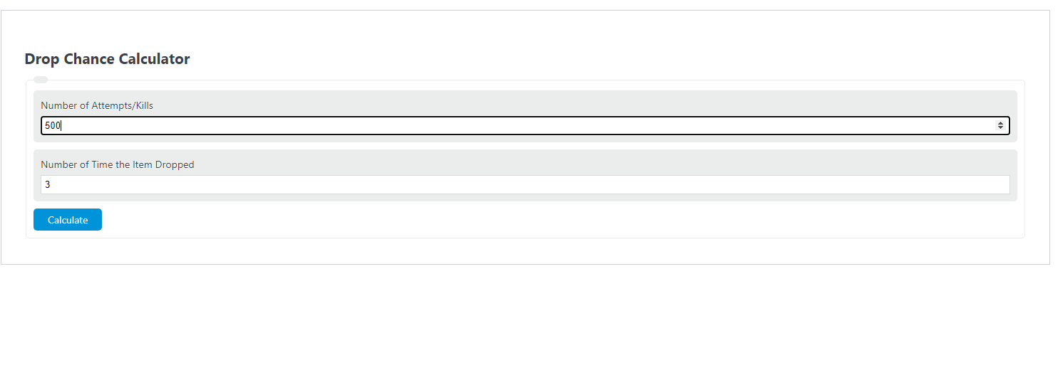 Drop Chance Calculator Calculator Academy