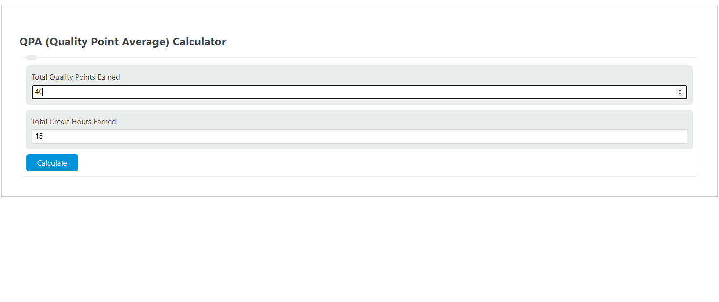 QPA (Quality Point Average) Calculator Calculator Academy