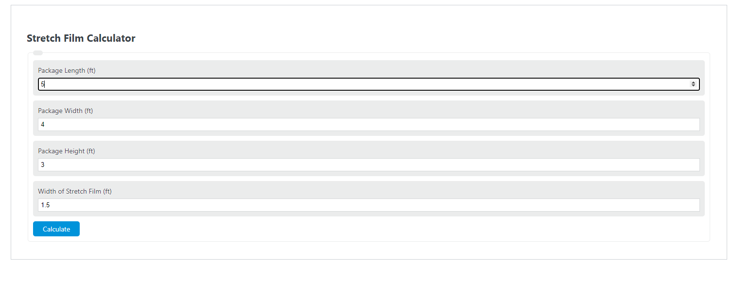 Stretch Film Calculator Calculator Academy