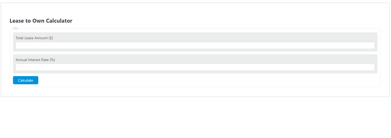 LeasetoOwn Calculator Calculator Academy