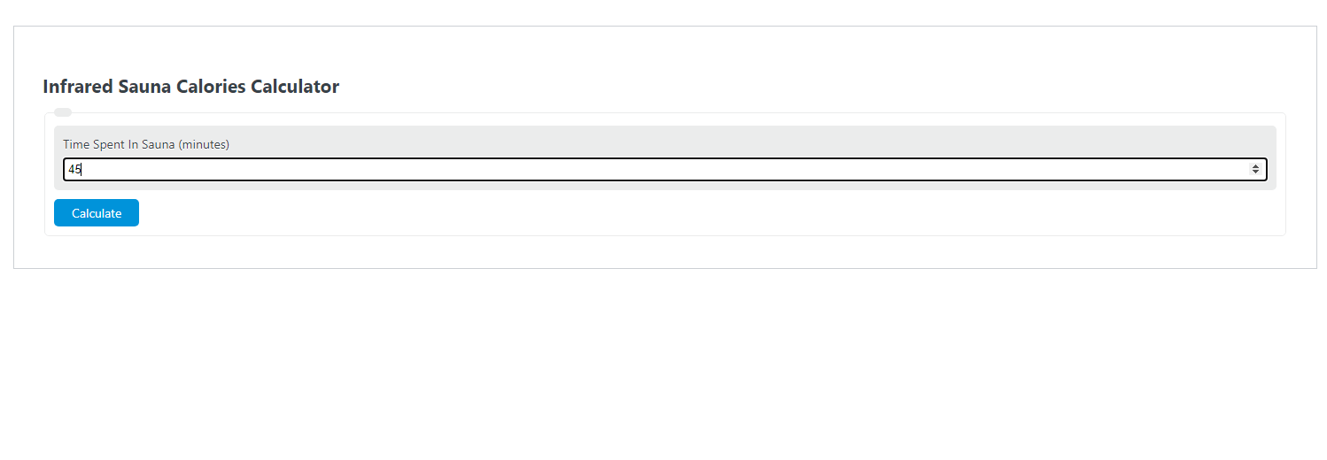 Infrared Sauna Calories Calculator Calculator Academy