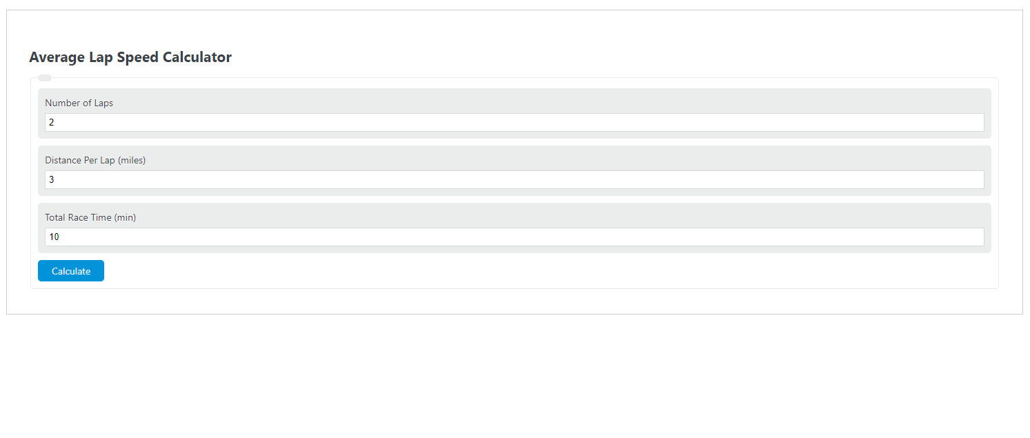 Average Lap Speed Calculator Calculator Academy