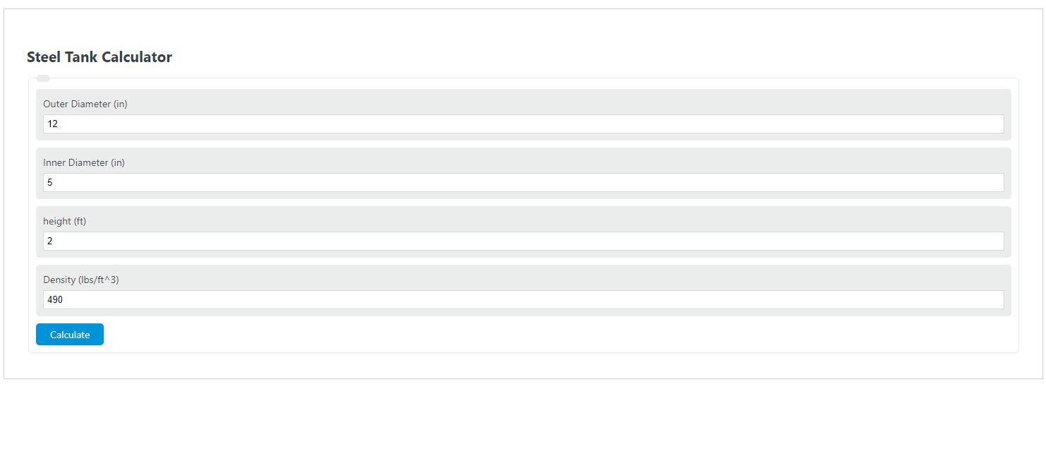 Steel Tank Calculator Calculator Academy