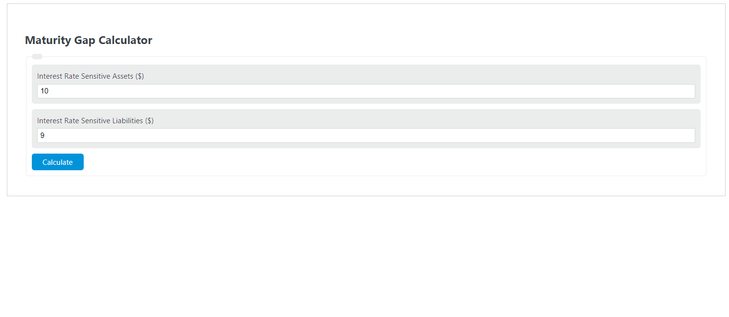 Maturity Gap Calculator Calculator Academy