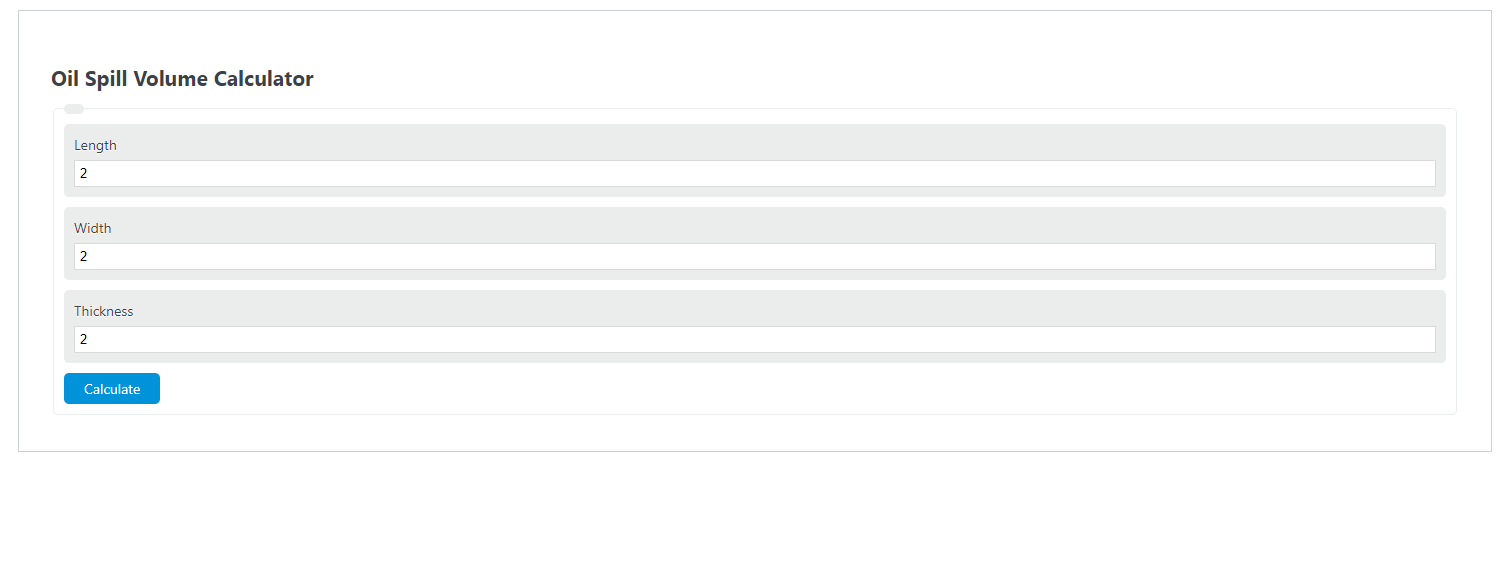 Oil Spill Volume Calculator Calculator Academy