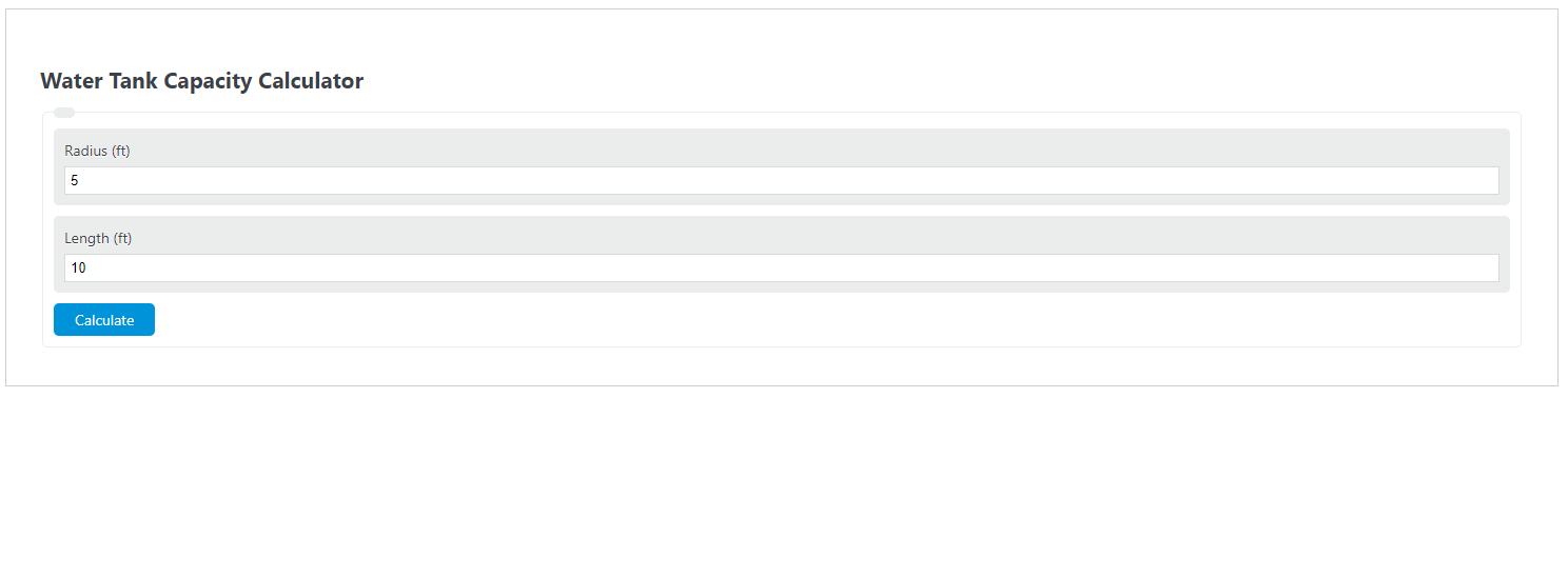 Water Tank Capacity Calculator Calculator Academy