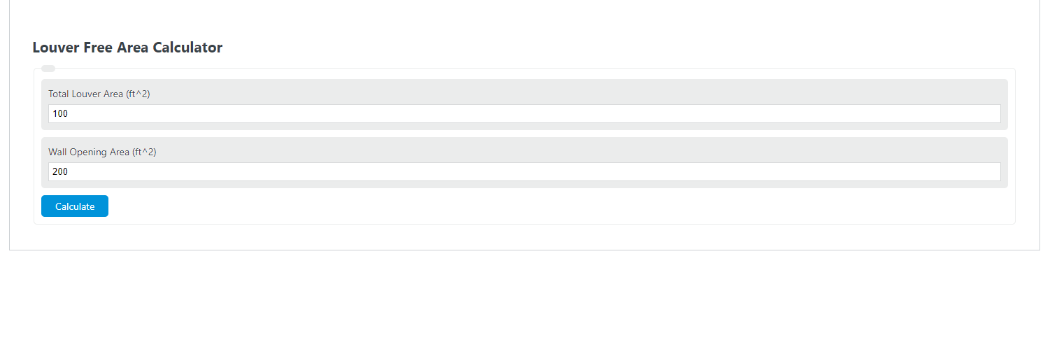 Louver Free Area Calculator Calculator Academy