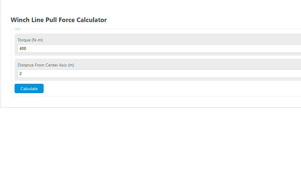 Winch Line Pull Force Calculator Calculator Academy