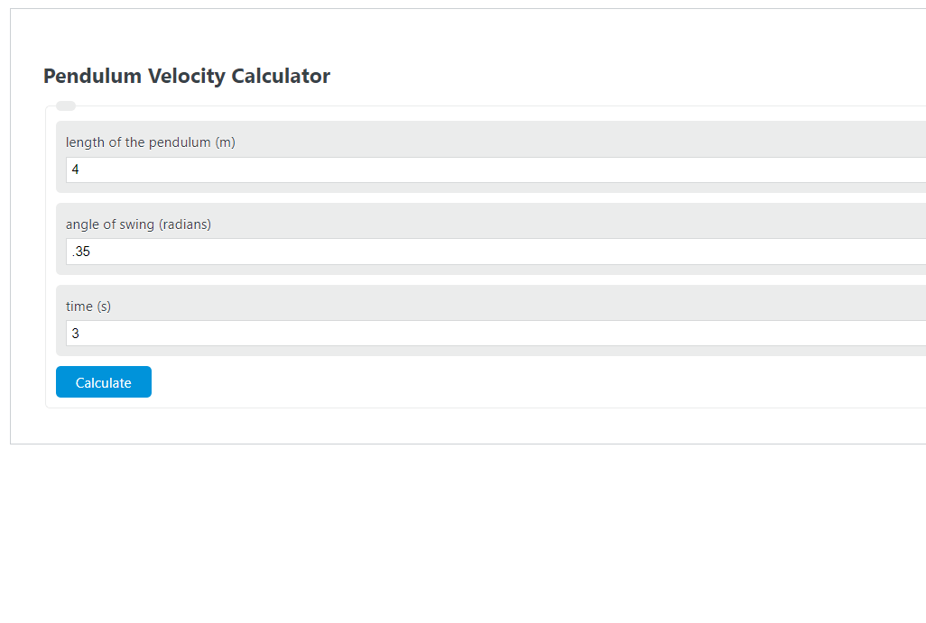 Pendulum Velocity Calculator Calculator Academy