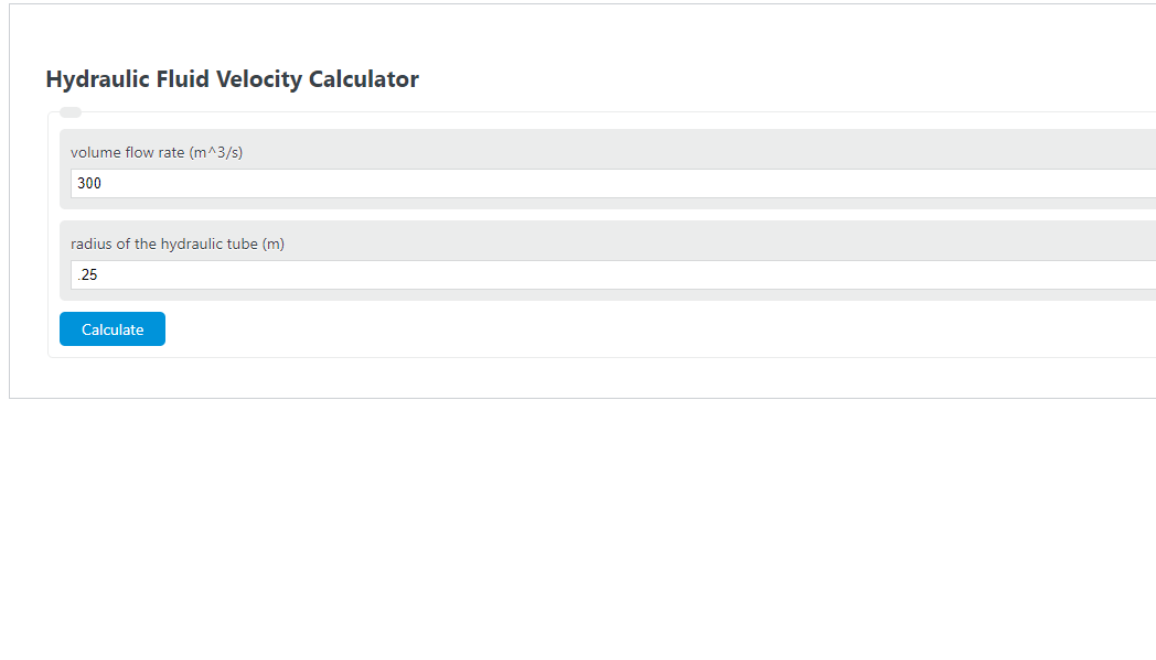 Hydraulic Fluid Velocity Calculator Calculator Academy