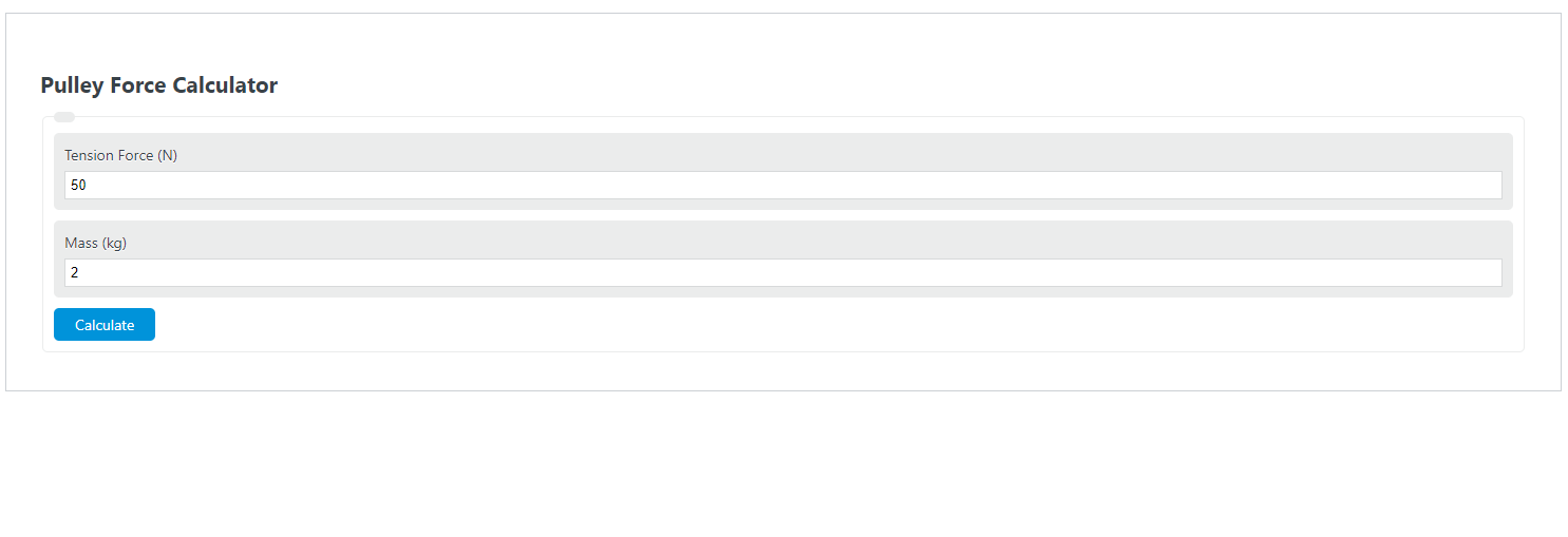 Pulley Force Calculator Calculator Academy