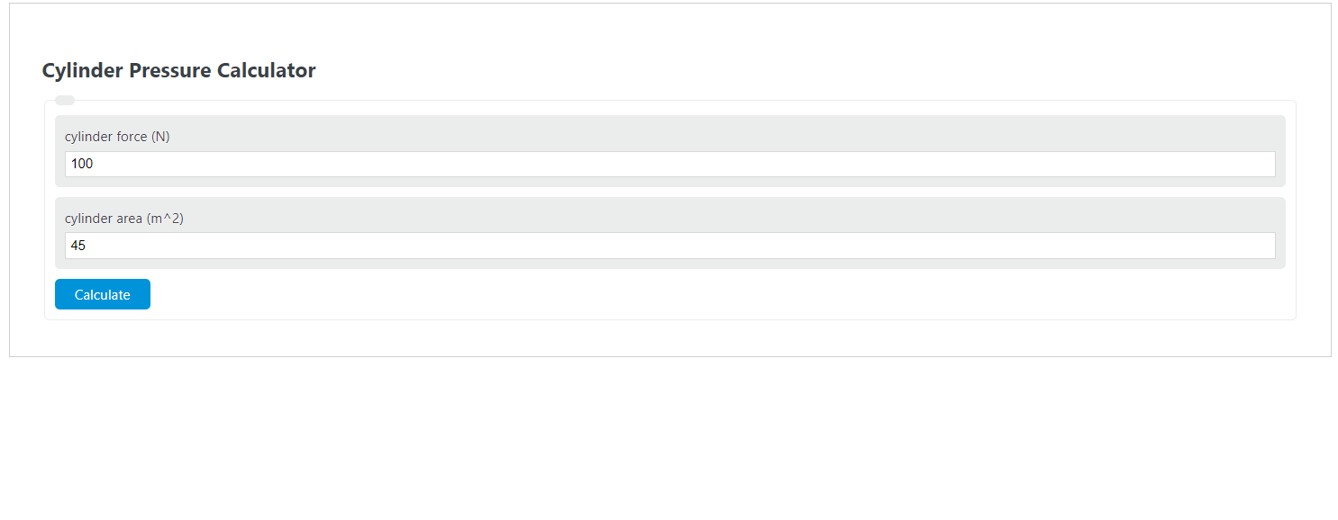 Cylinder Pressure Calculator Calculator Academy