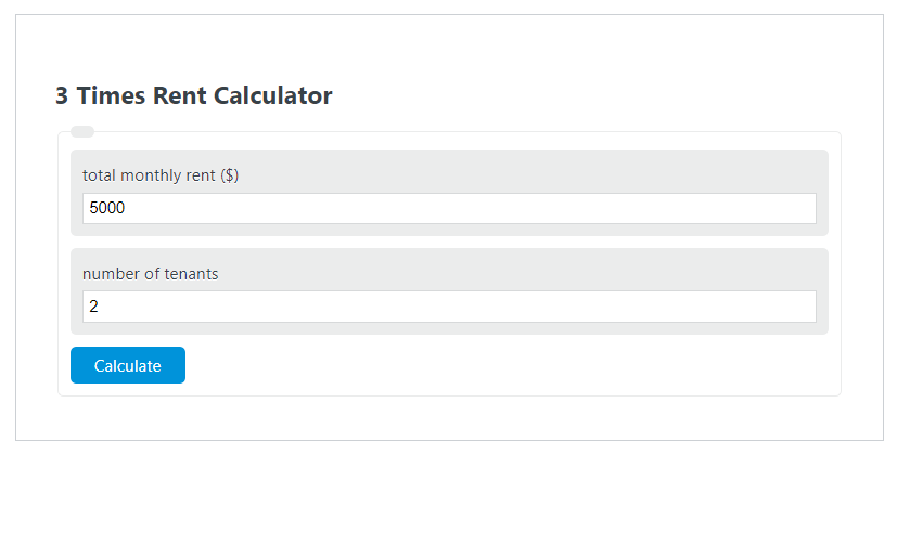 3 Times Rent Calculator Calculator Academy