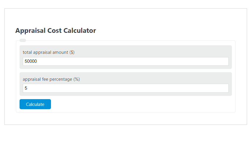 Appraisal Cost Calculator Calculator Academy