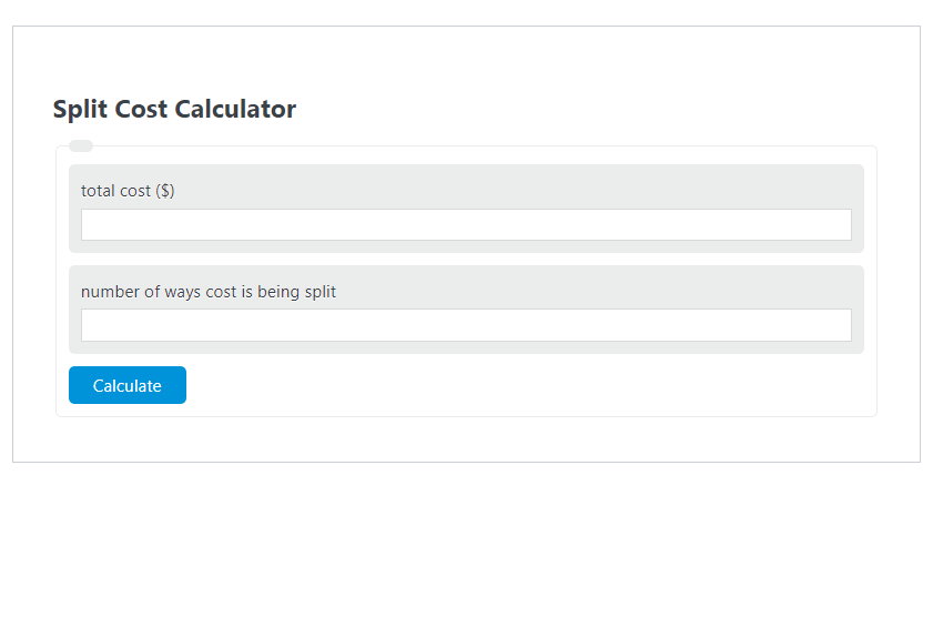 Split Cost Calculator Calculator Academy