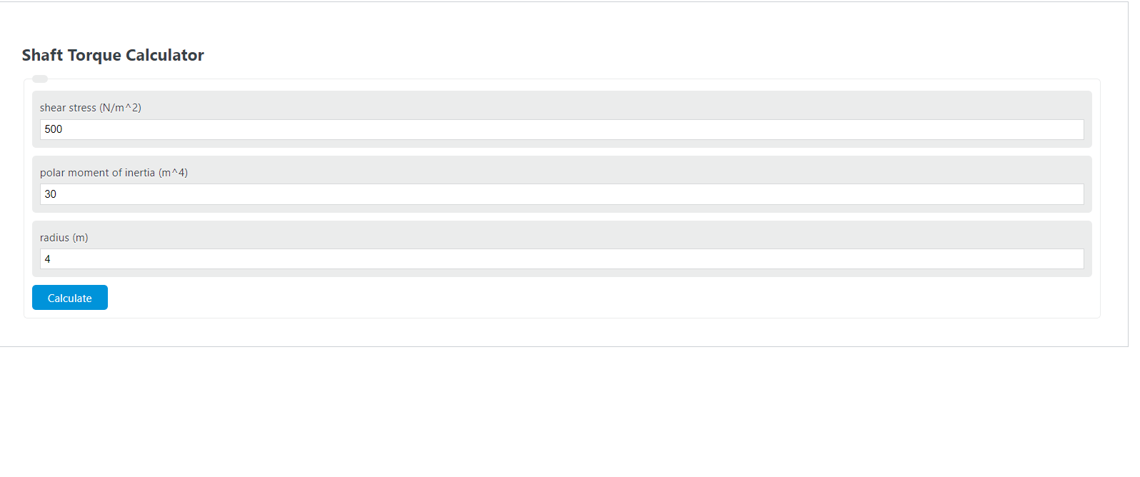 Shaft Torque Calculator Calculator Academy