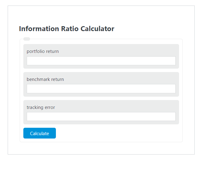 Information Ratio Calculator Calculator Academy