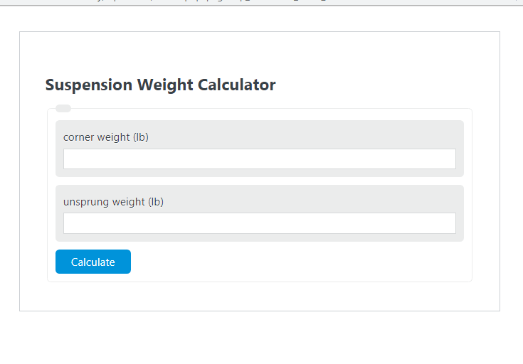 Suspension Weight Calculator Calculator Academy