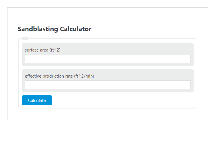 Sandblasting Calculator Calculator Academy