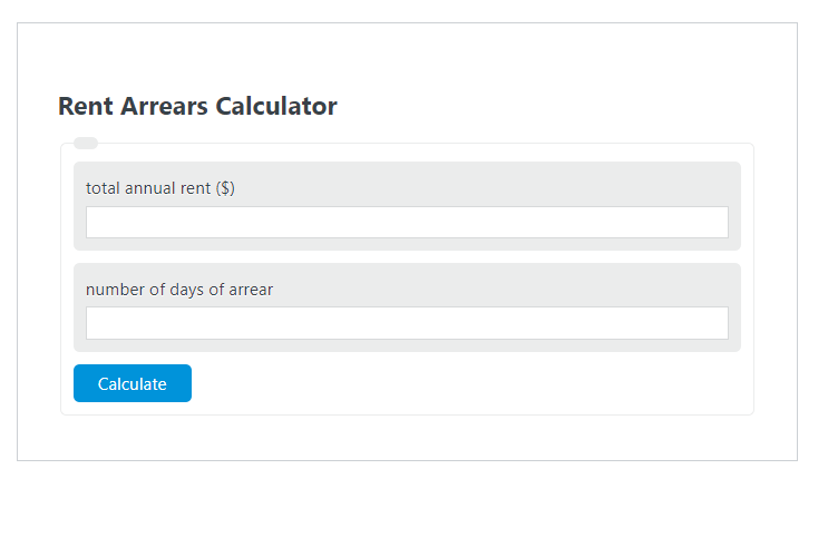 Rent Arrears Calculator Calculator Academy