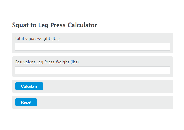 Squat to Leg Press Calculator Calculator Academy