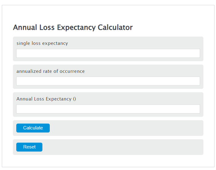 Annual Loss Expectancy Calculator Calculator Academy