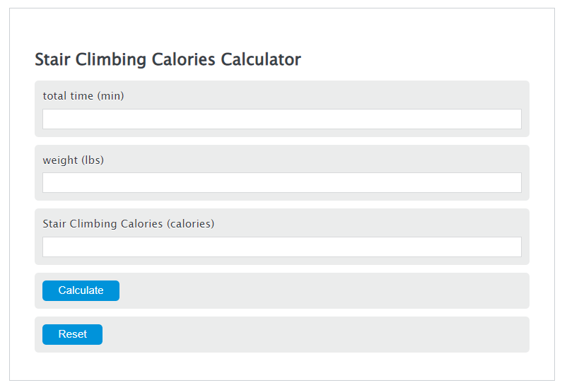Stair Climbing Calories Calculator Calculator Academy
