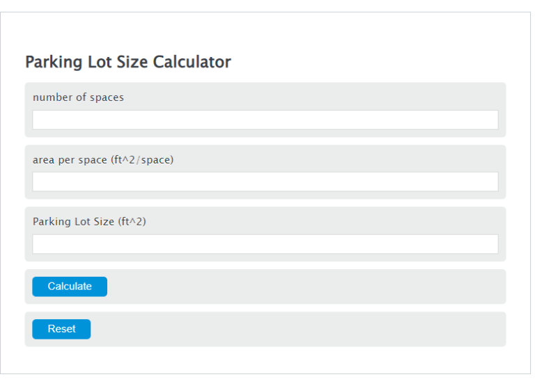 Parking Lot Size Calculator Calculator Academy