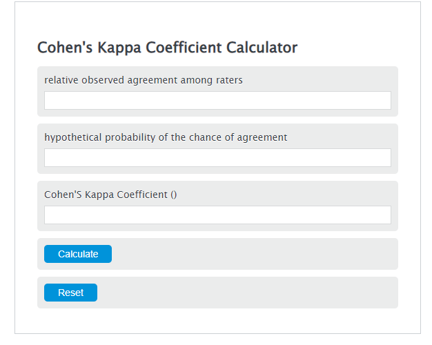 Cohen's Kappa Coefficient Calculator Calculator Academy