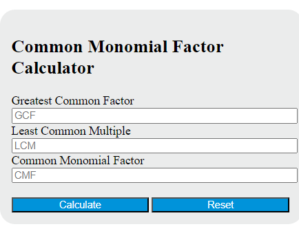 Common Monomial Factor Calculator - Calculator Academy