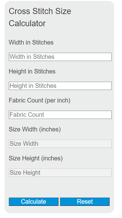 Cross Stitch Size Calculator - Calculator Academy