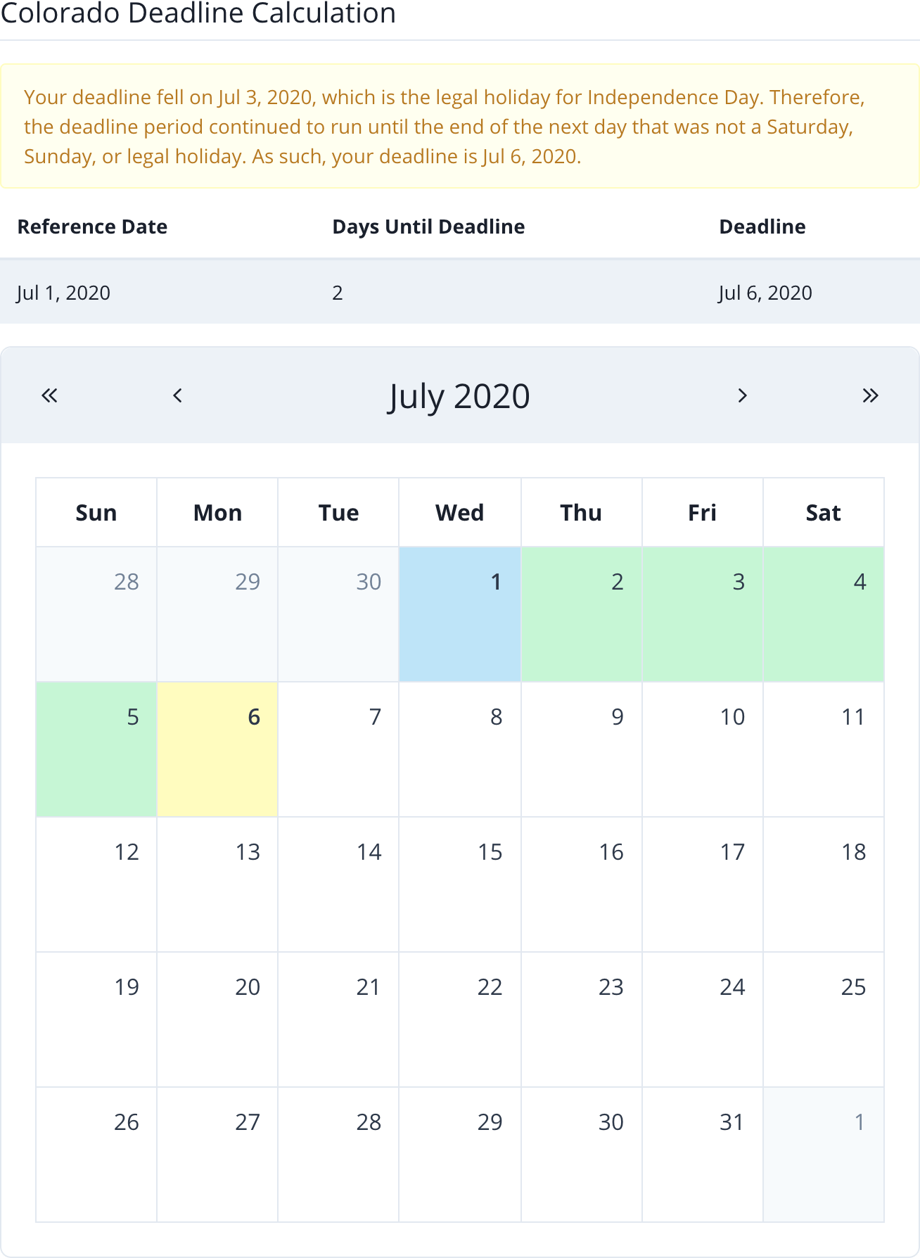 Calculating Colorado Deadlines Legal Calculators