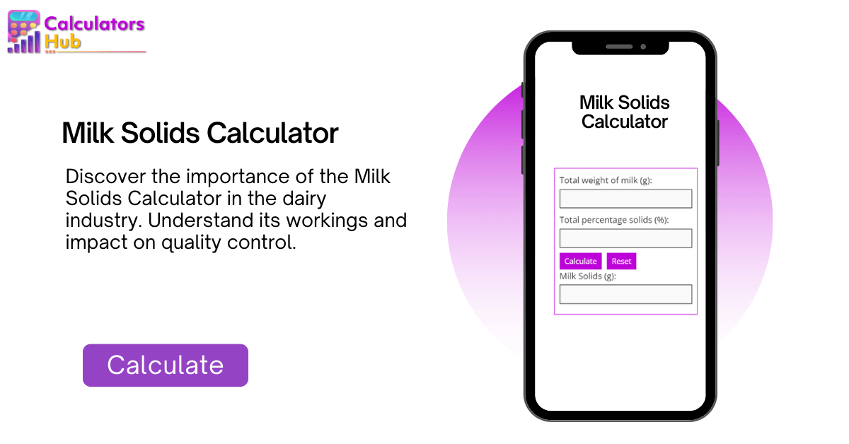 Milk Solids Calculator The Key to Quality Control in Dairy Products