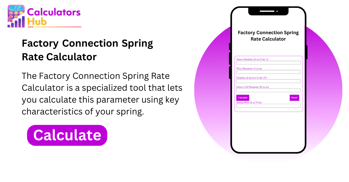Factory Connection Spring Rate Calculator Online