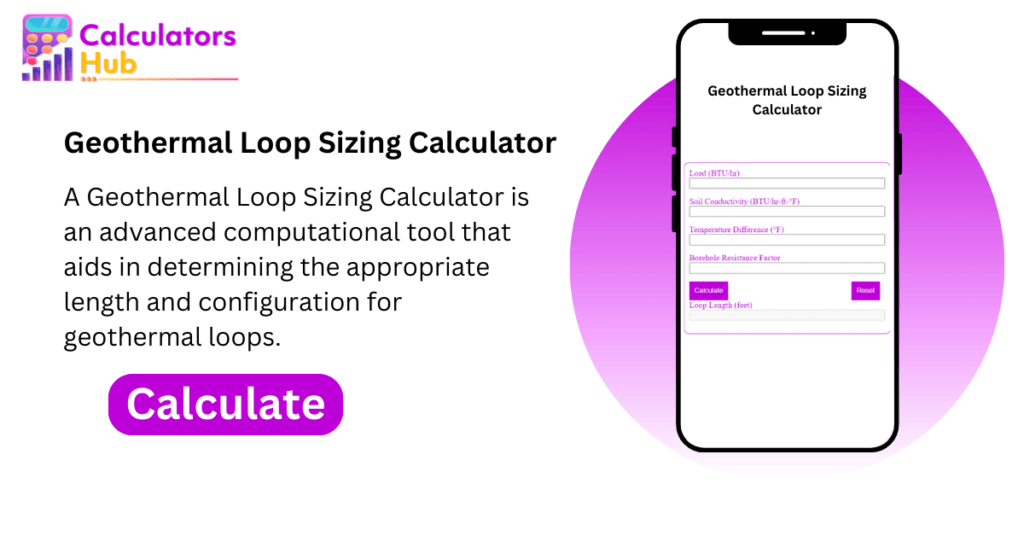 Geothermal Loop Sizing Calculator Online